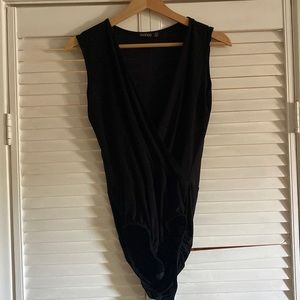 Plunge wrap bodysuit
